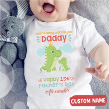 Load image into Gallery viewer, &quot;Dino Daddy&quot; Father&#39;s Day Custom Baby Onesie
