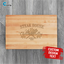 Load image into Gallery viewer, Chillin&#39; &amp; Grillin&#39; Wood Cutting Board
