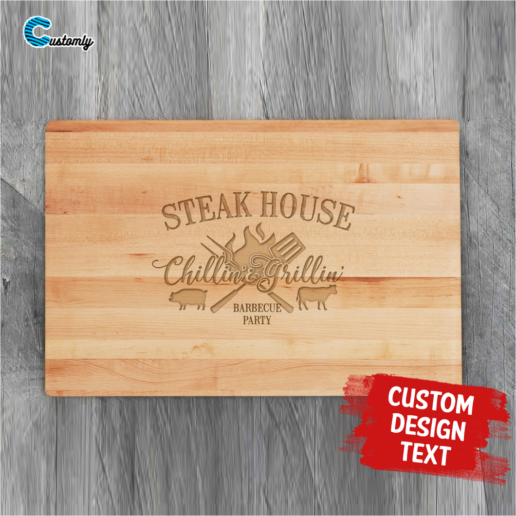 Chillin' & Grillin' Wood Cutting Board