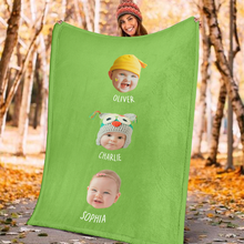 Load image into Gallery viewer, Up to 3 Babies - Personalized Baby Blanket
